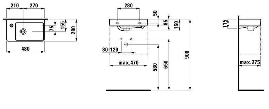 Умывальник Laufen PRO S H8159550001041