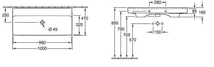 Підвісний умивальник Villeroy and Boch Collaro 4A33A3RW
