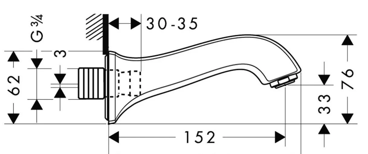 Излив для ванны Metris Classic 13413000
