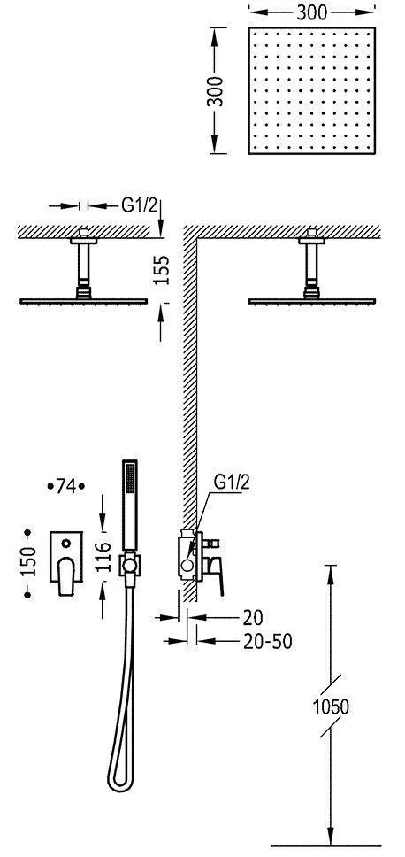 Душевая система Tres Project 21118080OM