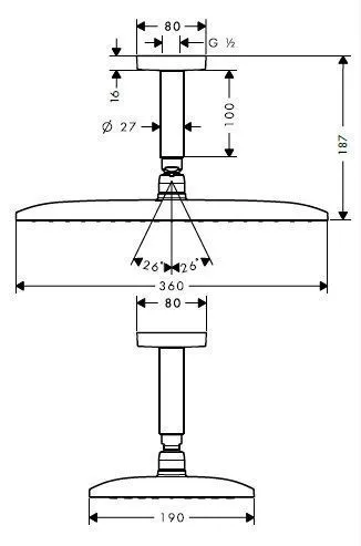Верхний душ Hansgrohe Raindance E 360 Х 190 1jet 27381000