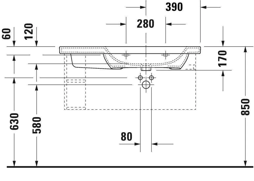 Умивальник Duravit DuraStyle (асиметричний) 2326100060