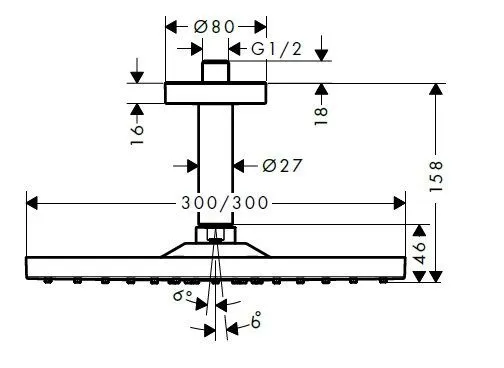 Верхний душ Hansgrohe Raindance E 300 Х 300 1jet 26250670