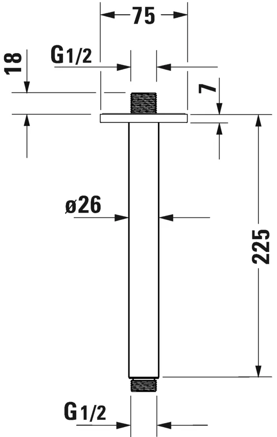 Душевой кронштейн стельовий 225 Duravit UV0670034000