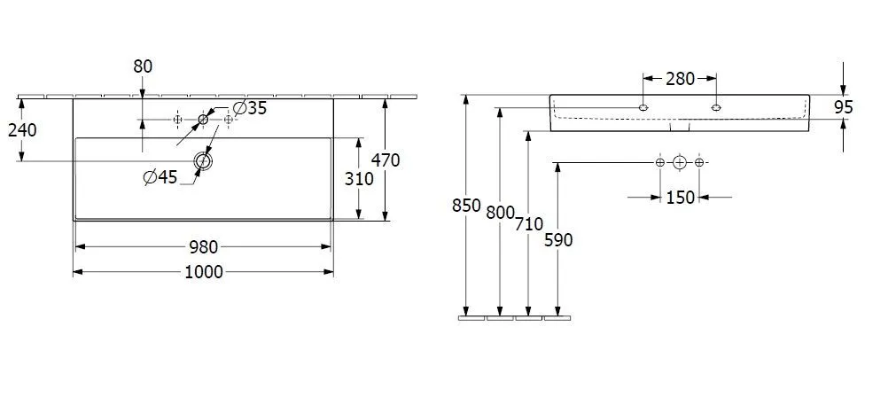 Подвесной умывальник Villeroy and Boch Memento 2.0 4A22A2S5