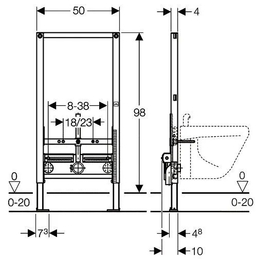 Инсталляция для биде Geberit Duofix 111.539.00.1