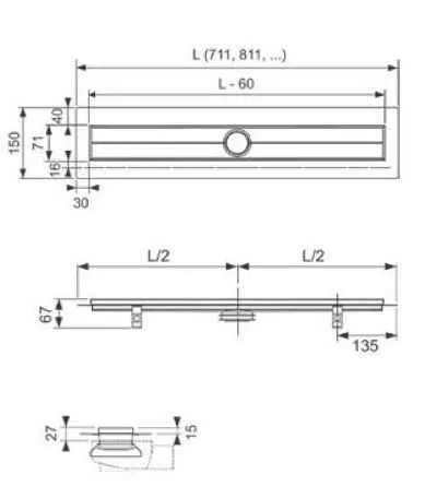 Трап для душа Tece (зовнішня частина) 601000