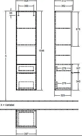 Пенал для ванной комнаты Villeroy&Boch Venticello A95201VG