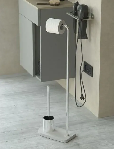 Ершик для унитаза+держатель бумаги напольный Creabath Nomad 173723