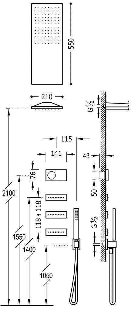 Душова система Tres Shower Technology 09286314AC