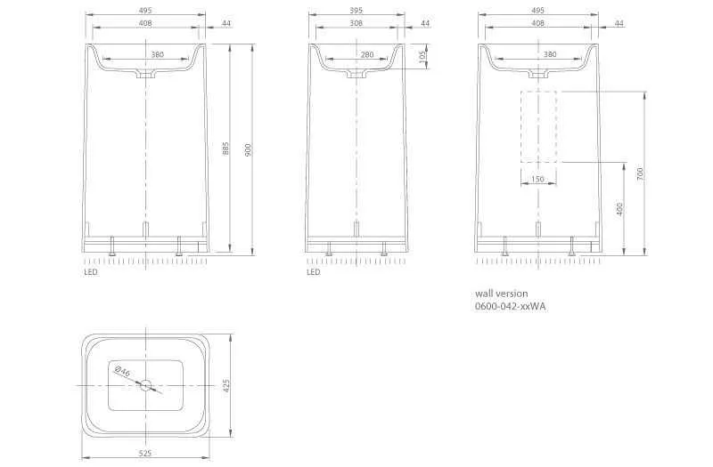 Підлоговий умивальник Knief Shine