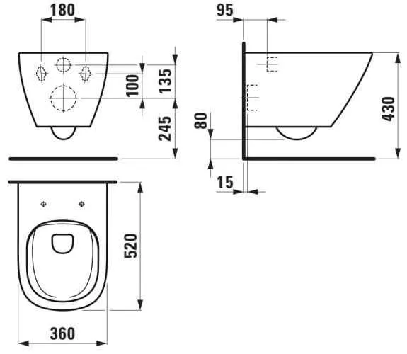 Lua Унітаз підвісний 52*36 см, безобідковий, з сидінням Soft Close
