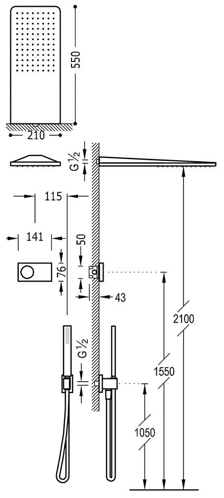 Душевая система Tres Study 9286554