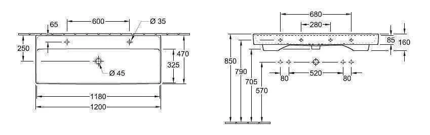 Підвісний умивальник Villeroy and Boch Collaro 4A33C1RW