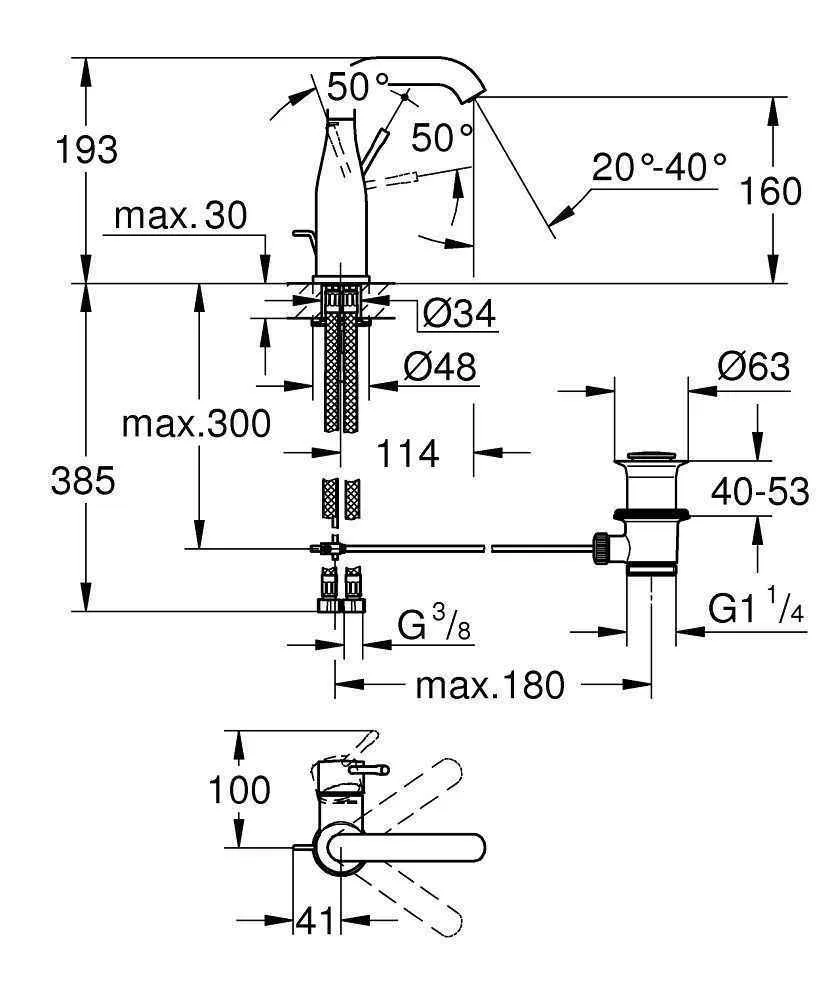 Змішувач для ванної/душа Hansgrohe Talis E 71745000 23462001