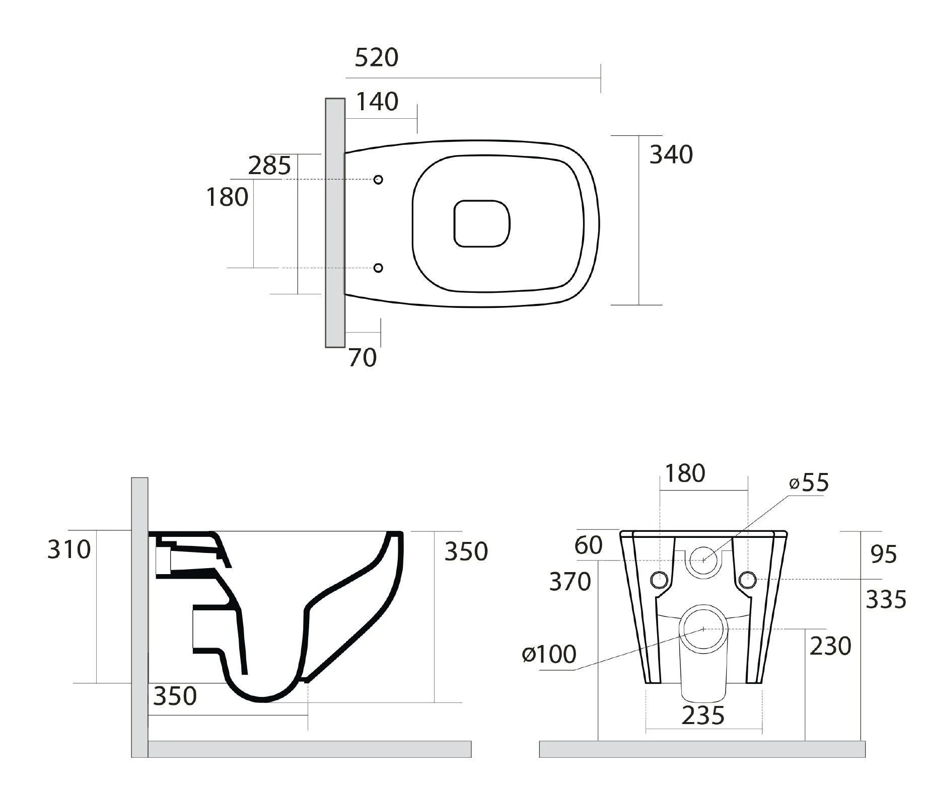 Унитаз подвесной AXA White Jam 3312707