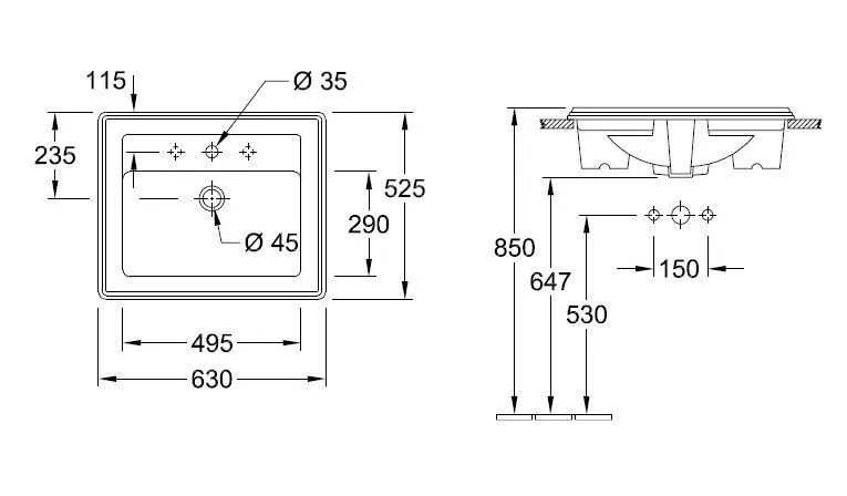 Тумба с умывальником Villeroy & Boch Hommage