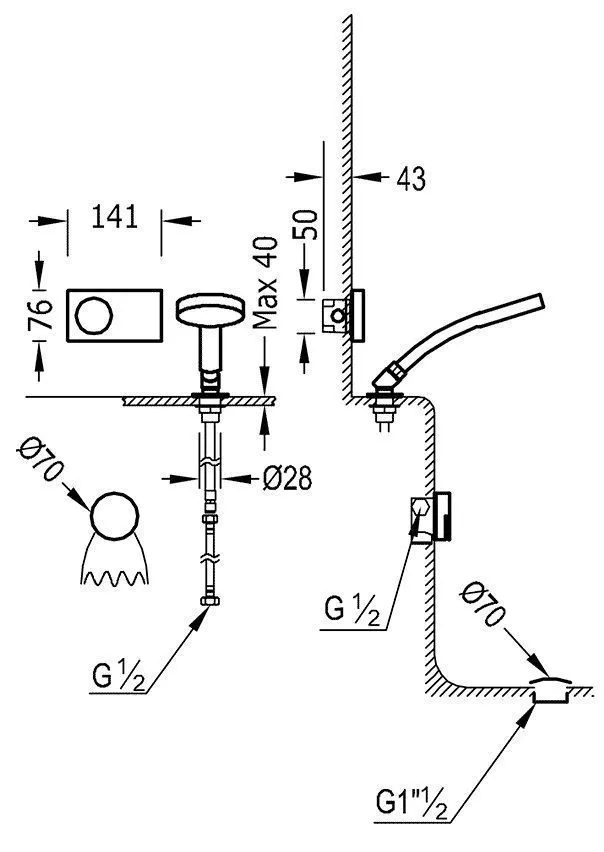 Термостат, излив и душевой набор Tres Shower Technology 9286573