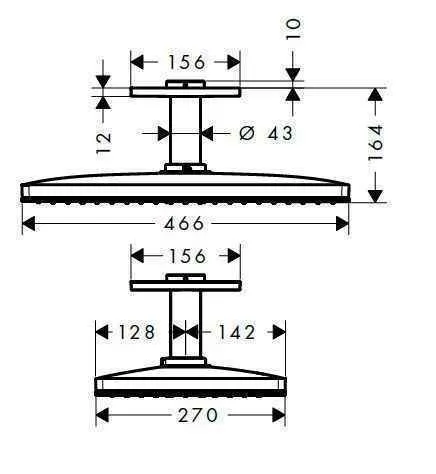 Верхній душ Hansgrohe Rainmaker Select 466 Х 270 1jet 24002600