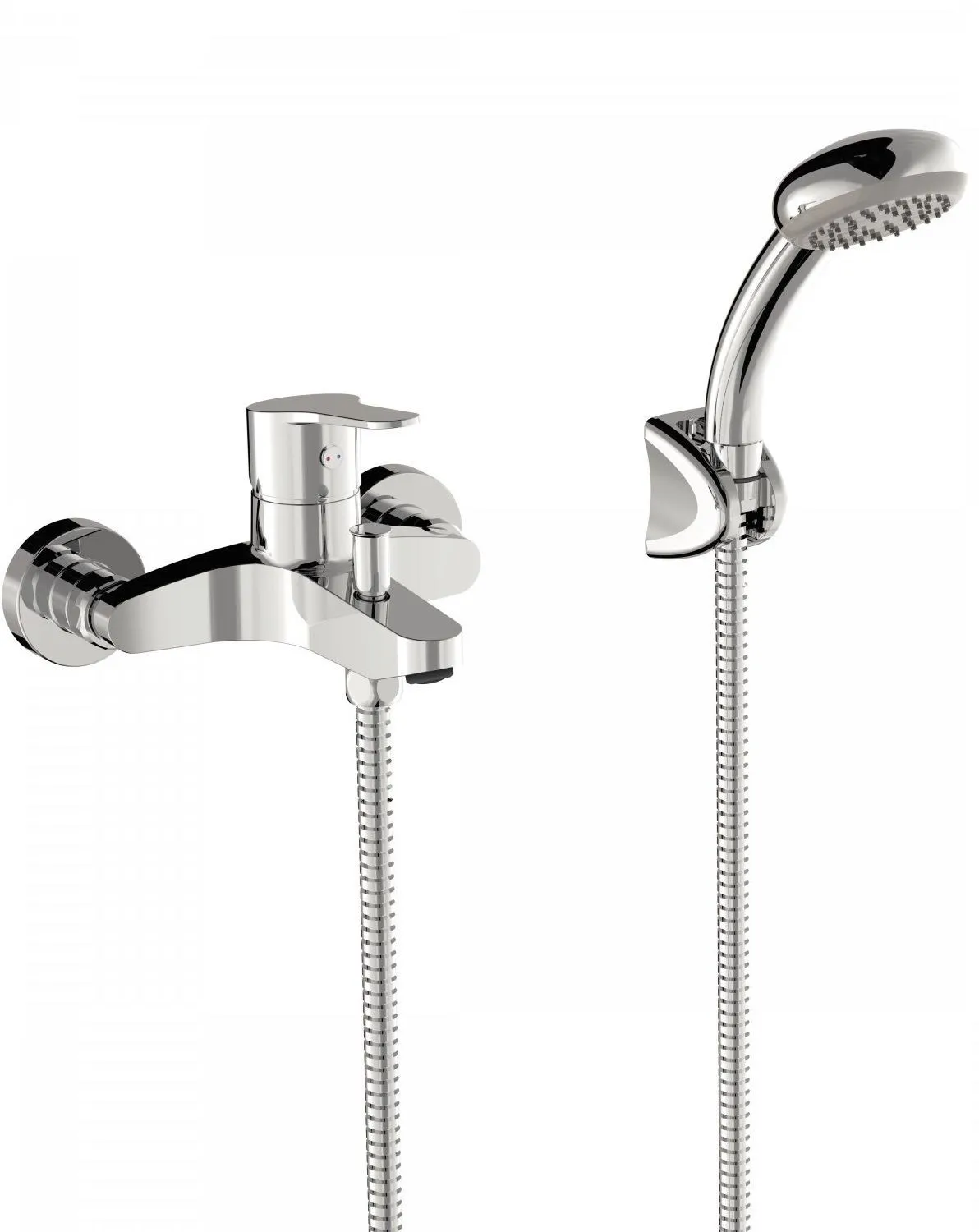 Комплект: Смеситель на ванну с душевым набором Tres Base