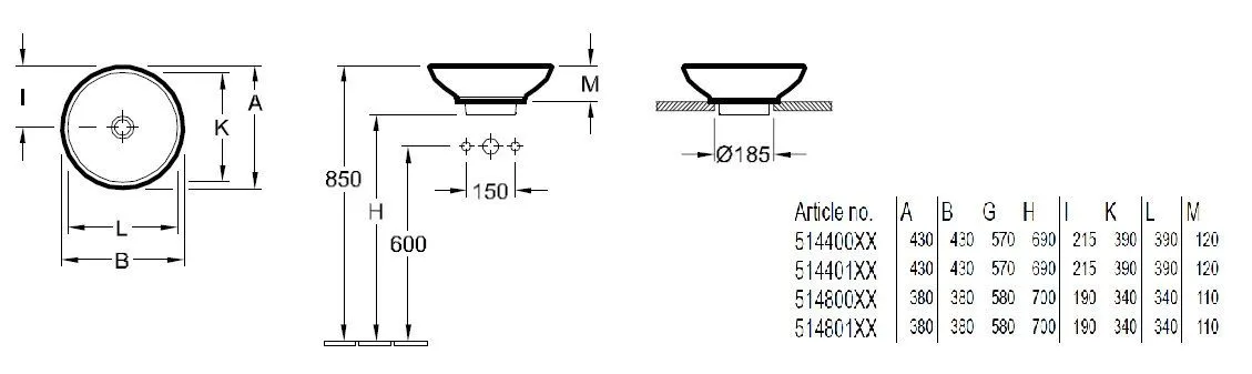 Умывальник на столешницу Villeroy & Boch Loop & Friends 514400R3