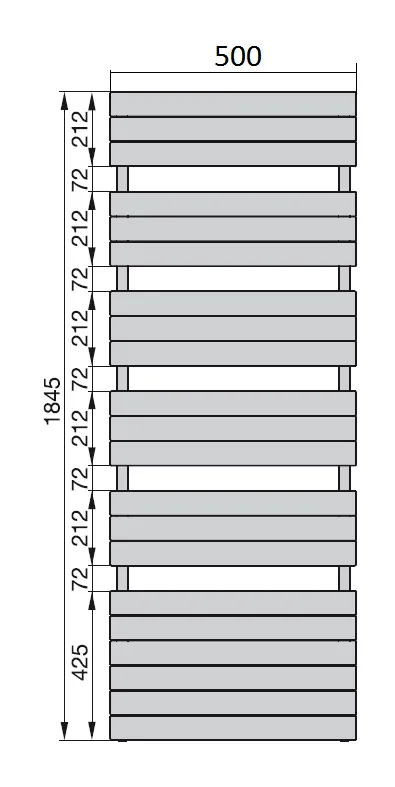 Рушникосушка Zehnder Nova Spa NOU-180-050