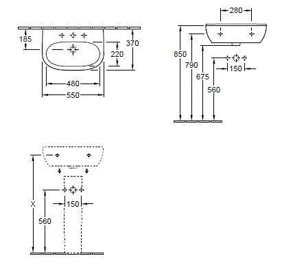 Подвесной умывальник Villeroy and Boch O. Novo 51665801