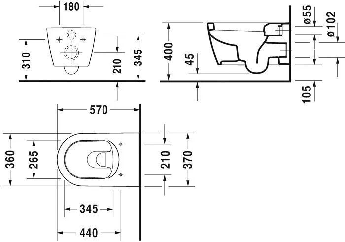 Унітаз підвісний Duravit ME by Starck із кришкою (розпродаж)