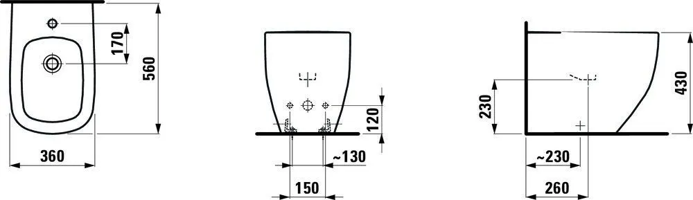 Биде напольное Laufen Palomba H8328014003041