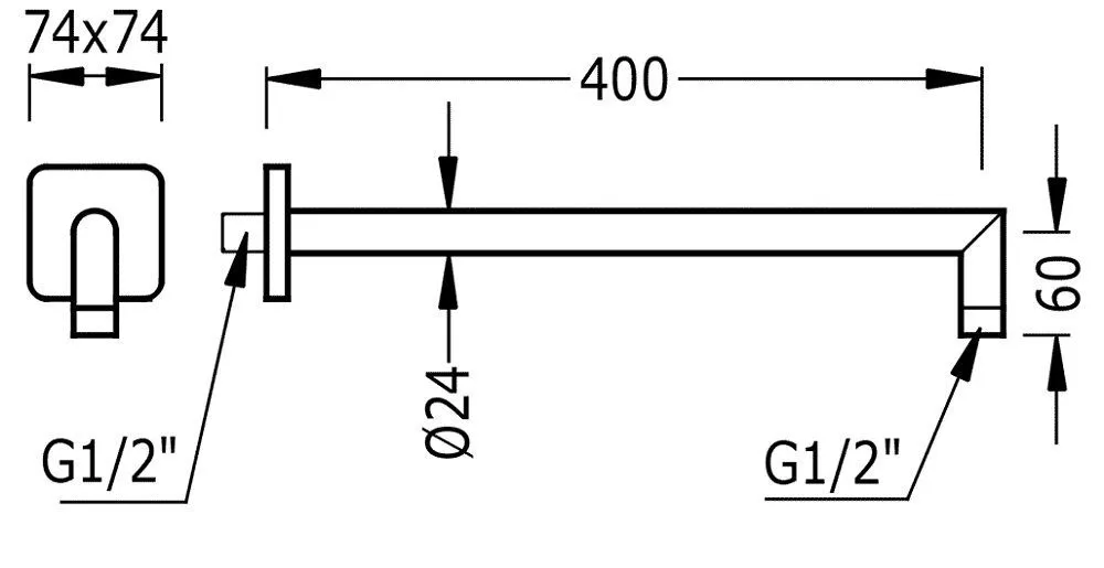 Держатель верхнего душа Tres 29963902OR