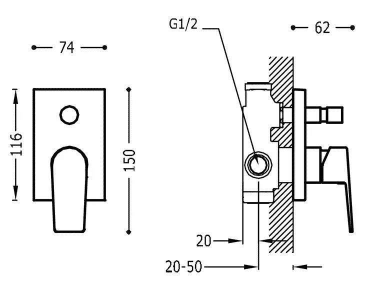 Смесители для ванны / душа Tres Project 21118001NM