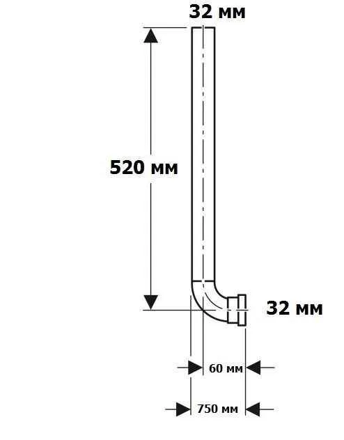 Патрубок змиву для пісуара Geberit