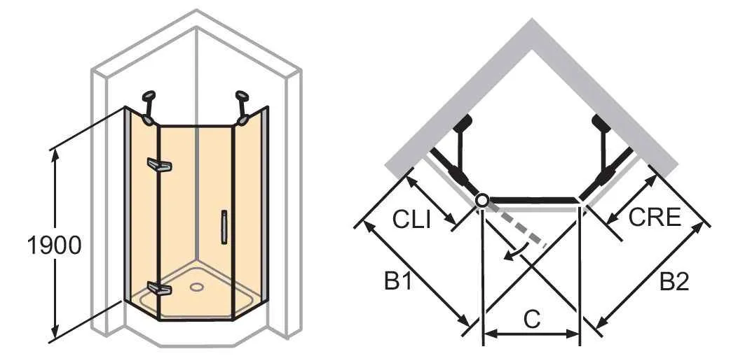 Розпашна душова кабіна Huppe Aura Elegance
