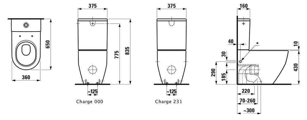 Унітаз підлоговий Laufen PRO H8229520000001(під інсталяцію) H8679530008701R