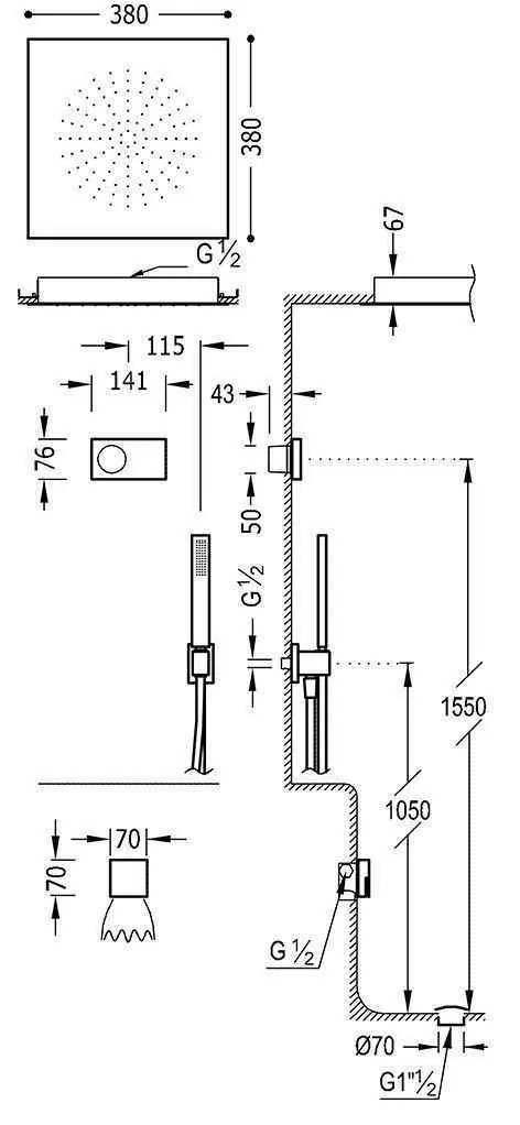 Душова система для ванної Tres Shower Technology 09288317