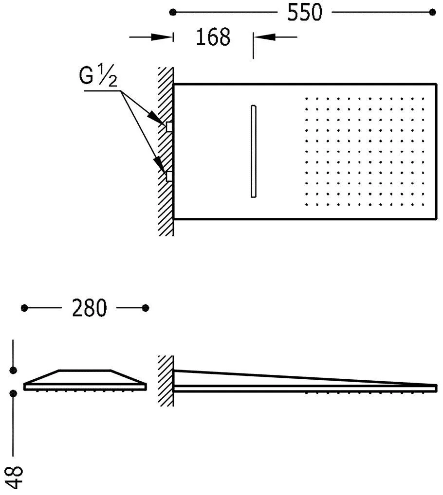 Верхний душ Tres 2 550Х280 29990301