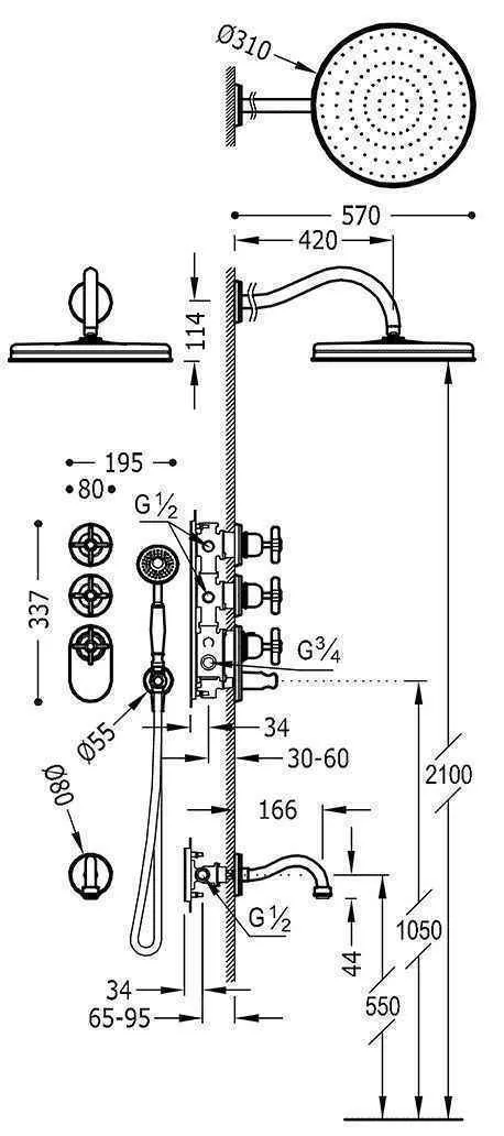 Душова система Tres Clasic 24235301OR