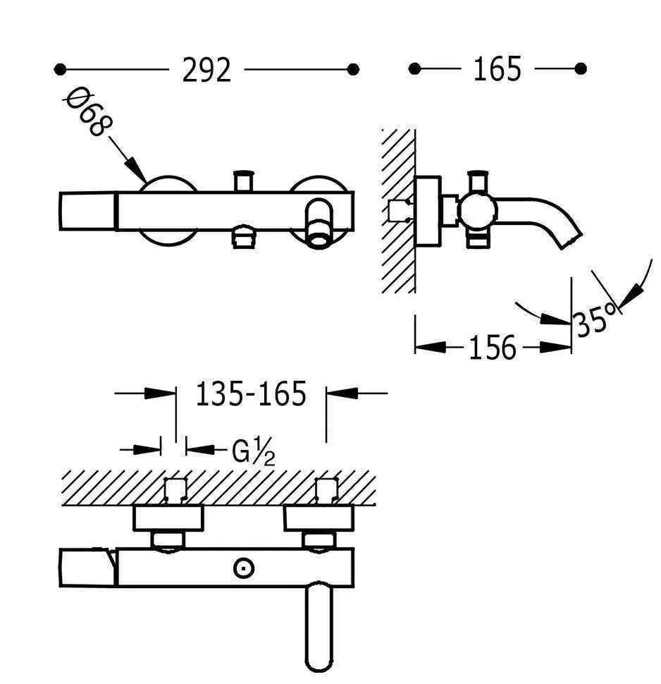 Змішувачі для ванної з душовим набором Tres Study 26117001