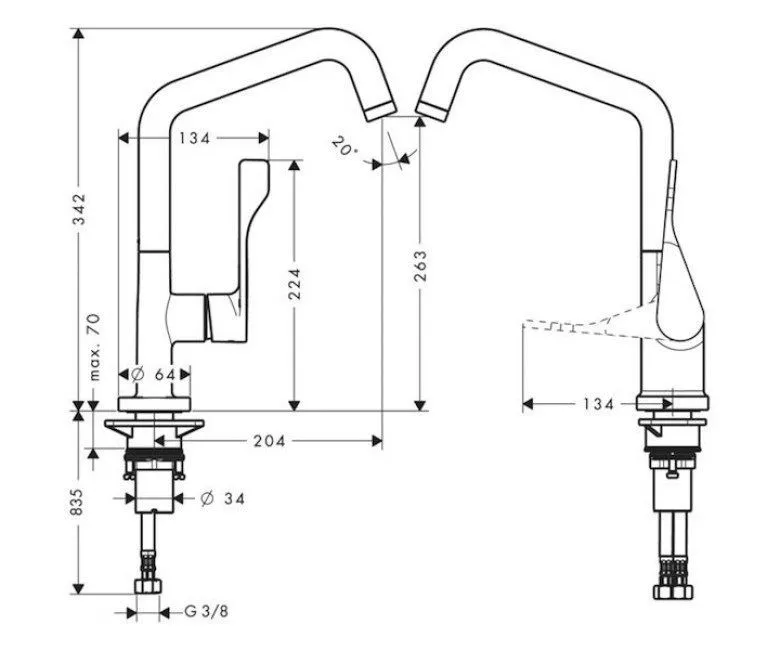 Cмеситель для кухни Axor Citterio 39850000