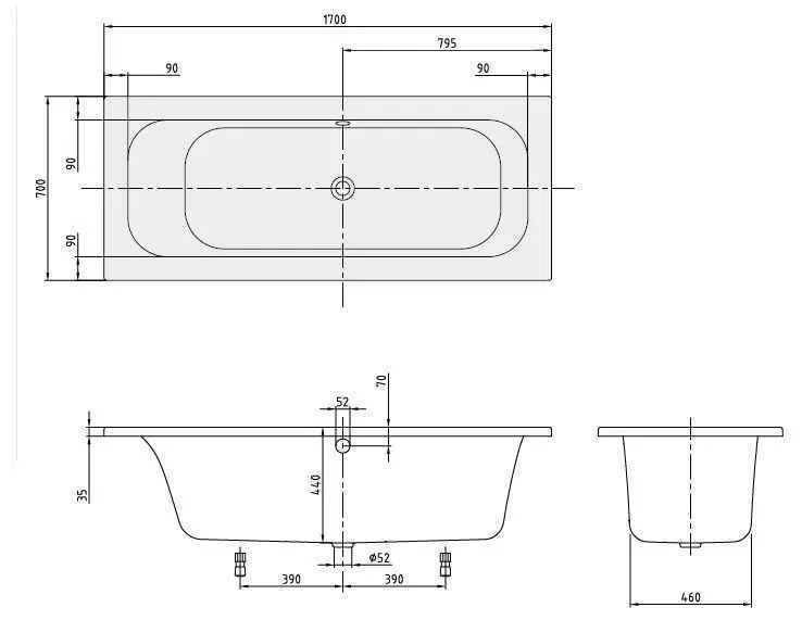 Ванна Villeroy and Boch Loop&Friends UBA177LFS2V-96