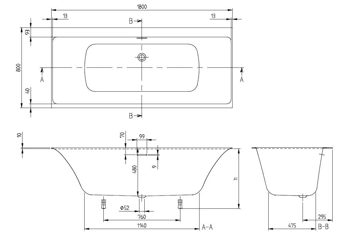 Ванна Villeroy and Boch Subway 3.0 UBQ180SBW2DV-01