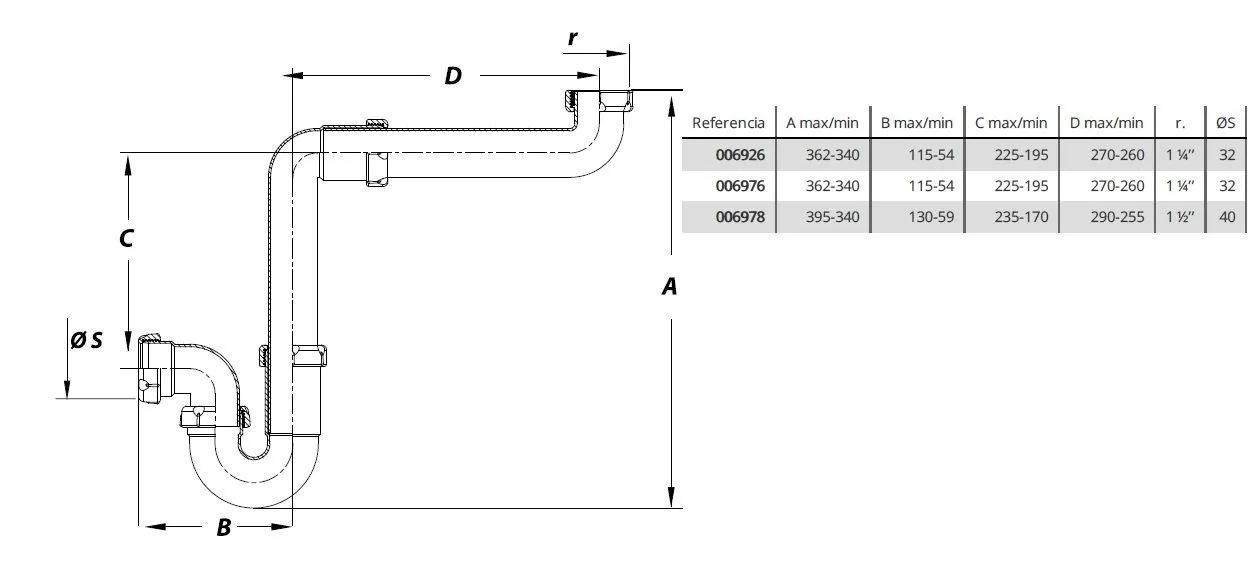 Сифон Jimten 006976