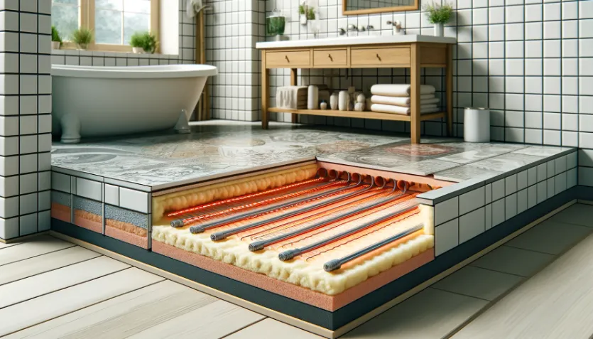 Теплый пол в ванной – плюсы и минусы