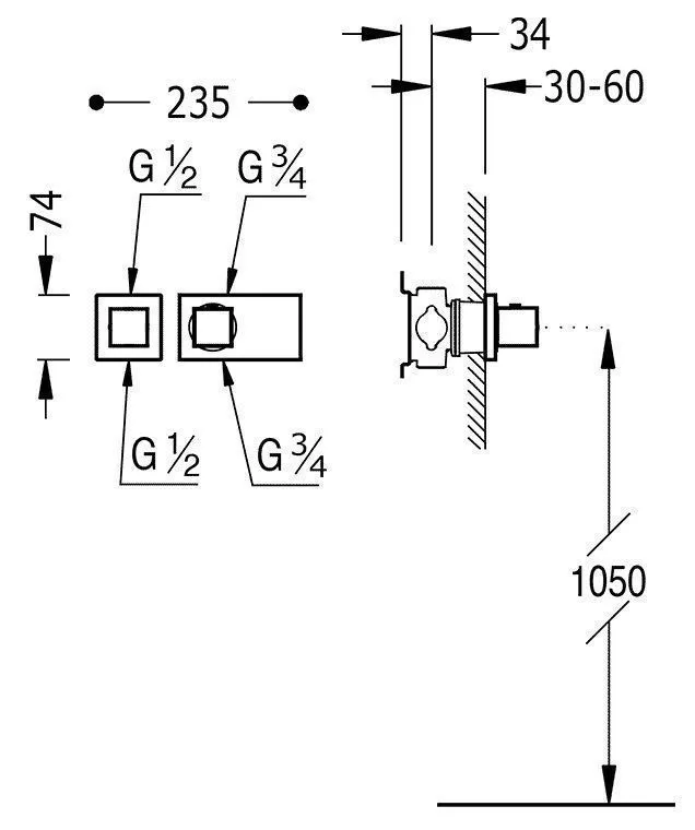 Термостат для душа Tres Block System 20725299NM