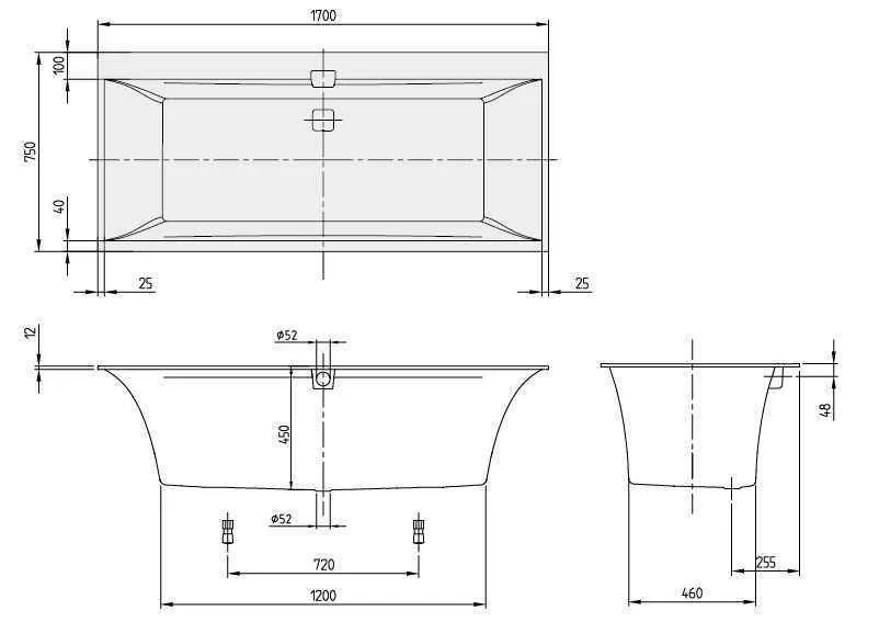 Ванна Villeroy&Boch Squaro Edge 12 UBQ170SQE2DV-RW