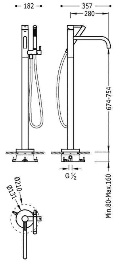 Змішувачі для ванної Tres Study 26247001OM