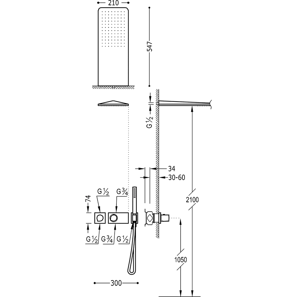Душова система Tres Loft 20735202OM