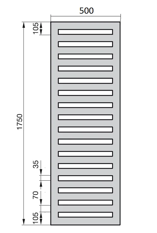Рушникосушка Zehnder Metropolitan Bar MEP-180-050