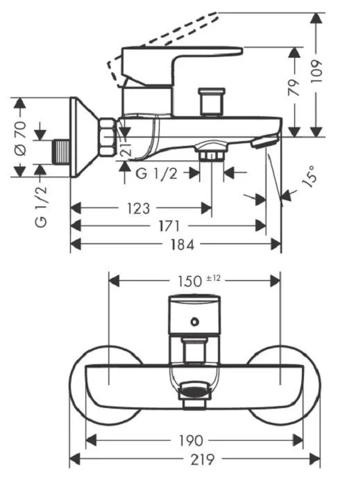 Набор смесителей для ванны Hansgrohe Vernis Blend