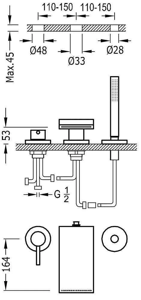 Смеситель для ванны Tres Max 162161